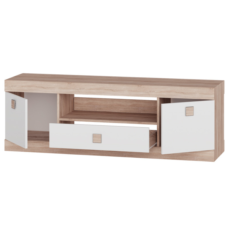 Тумба Эверест ТВ 1500 Соната 150х38х50 дуб сонома + белый (DTM-2262) Львов - изображение 2