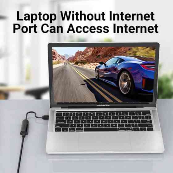 Перехідник USB 3.0 --> Ethernet RJ45 1000Mb чорний Vention (CEHBB) Киев