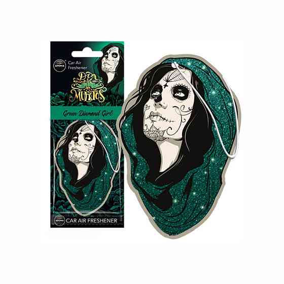 Ароматизатор Aroma Car Cellulose Dia De Los Muertos - Diamond Girl Green сухий Киев