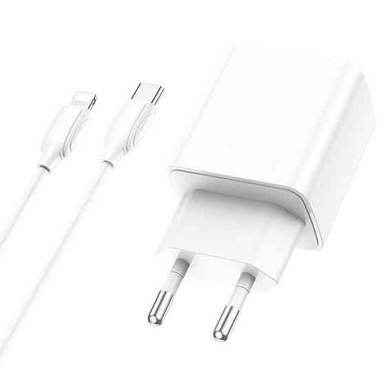 Мережевий зарядний пристрій BOROFONE BA67A PD20W+QC3.0 charger set(Type-C to iP) White Киев
