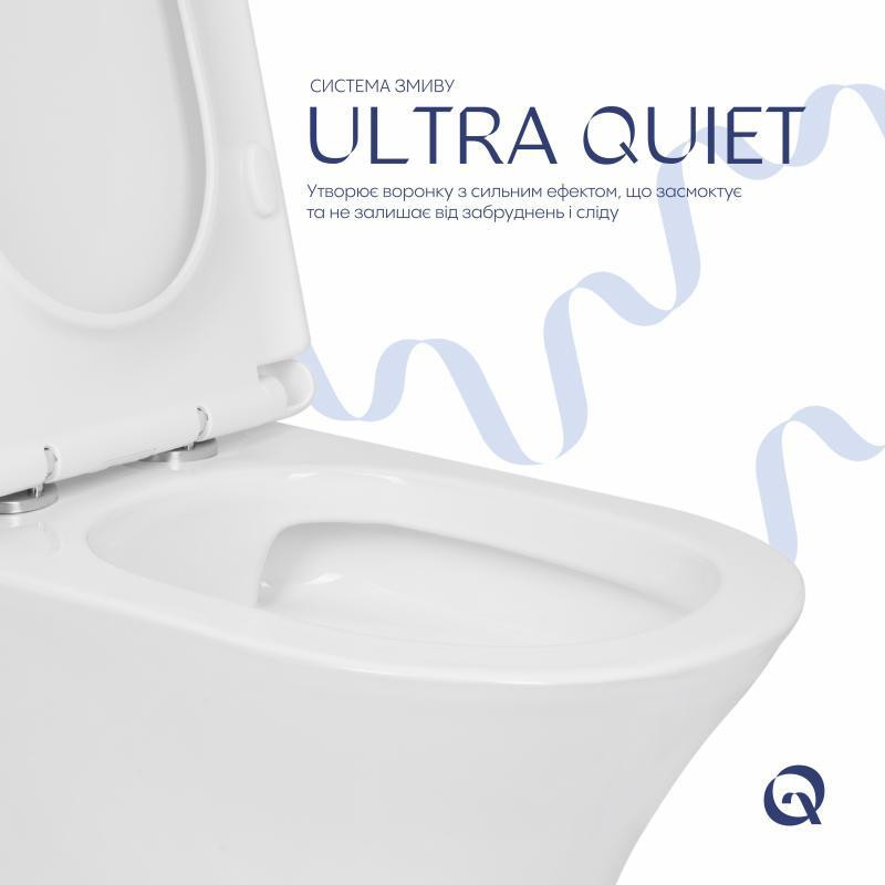Унітаз підлоговий Qtap Presto безобідковий із сидінням Soft-close QTPRE27W51022 Київ - фото 5