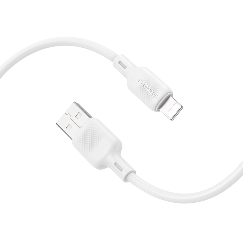 Кабель BOROFONE BX113 Lenny silicone charging data cable iP(L=1M) White Київ - фото 3