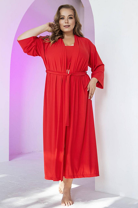 Довгий жіночий халат TotalFit XA2-Q10 Красный, XS/S Киев - изображение 1