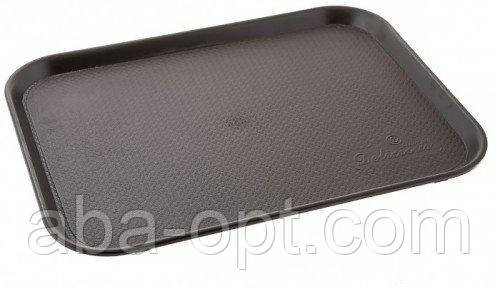 Поднос «Антислип» для официанта кофейного цвета прямоугольный 40 х 30 см (шт).Aba-Opt Одесса - изображение 1