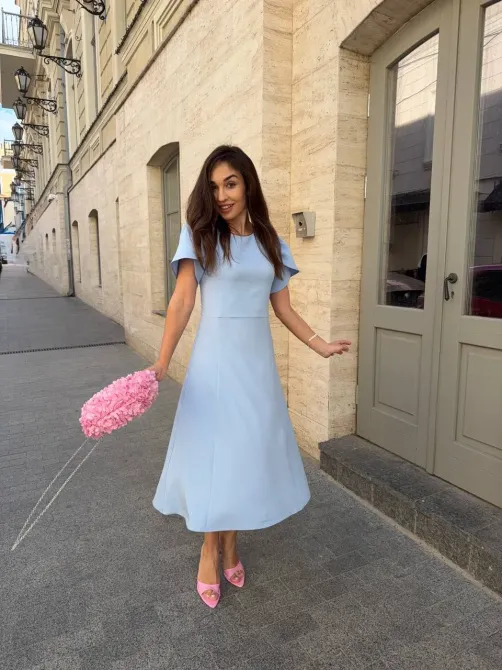 Стильне жіноче плаття з відрізною талією та спідницею сонце-кльош. Одеса - фото 18