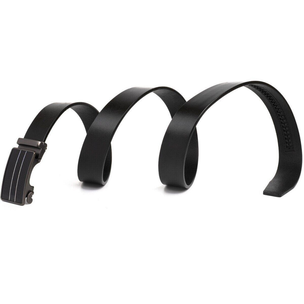 Ремінь чоловічий зі смужками на пряжці Vintage 20334 Чорний Київ - фото 2