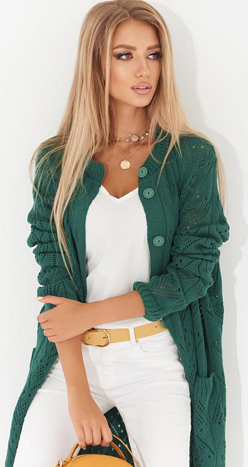 Ажурний кардиган із кишенями (48-52) Київ - фото 1