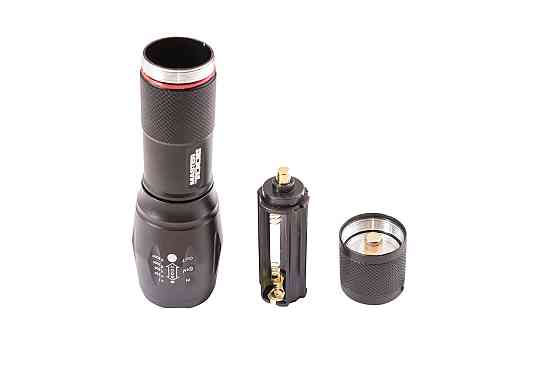 Ліхтарик з регулюванням фокуса MASTERTOOL 5 режимів 130х38х28 мм CREE XM-L T6 LED 3xAAA/1x18650 AL 94-0819 Рівне