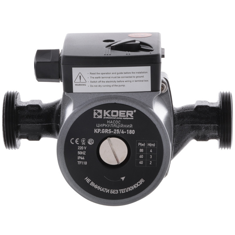 Насос циркуляционный центробеж. Koer KP.GRS-25/4-180 (с гайками, кабелем и вилкой) (KP0248) Киев - изображение 3