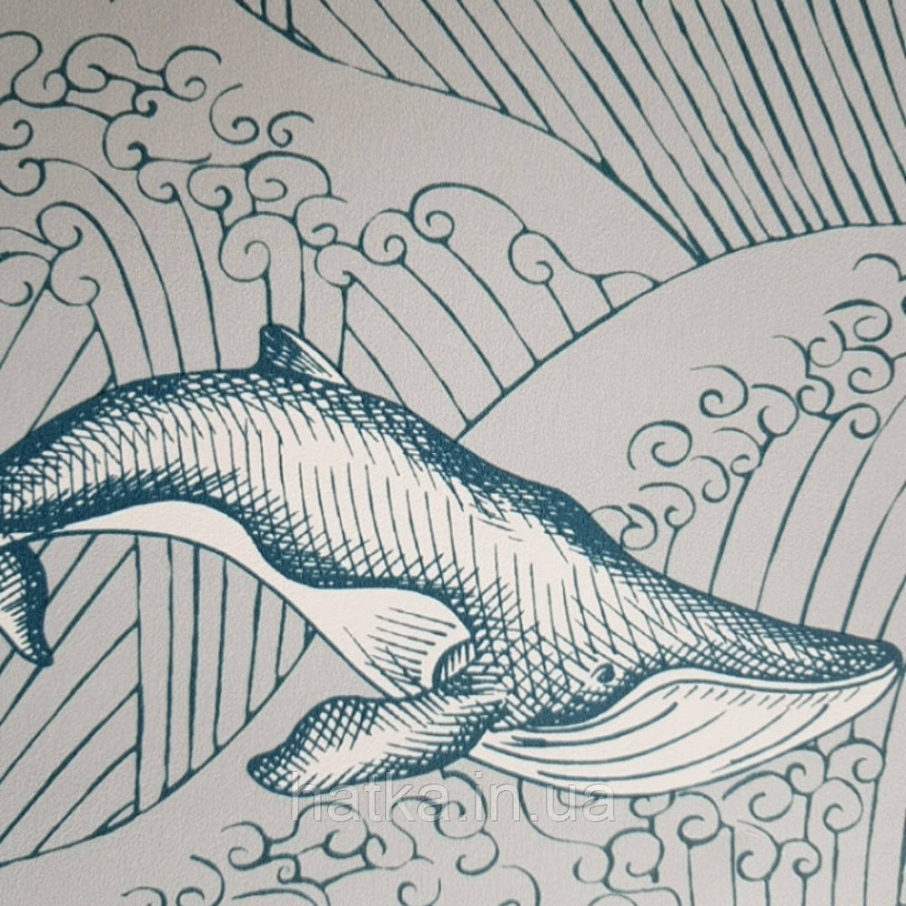 Шпалери флізелінові дитячі Caselio Our Planet морі дельфіни кити черепахи смарагдові Київ - фото 4