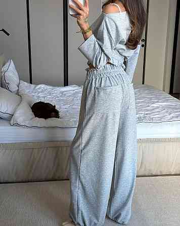 Жіночий стильний трендовий оверсайз костюм двійка двонитка Одеса