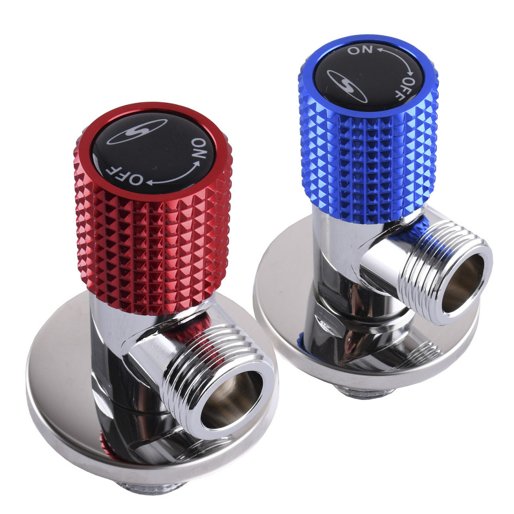 Комплект кранів кутових кераміка SOLOMON EXCLUSIVE 1/2″X1/2″ 9889 RED/BLUE (комплект2шт.) (000025175) Киев - изображение 5