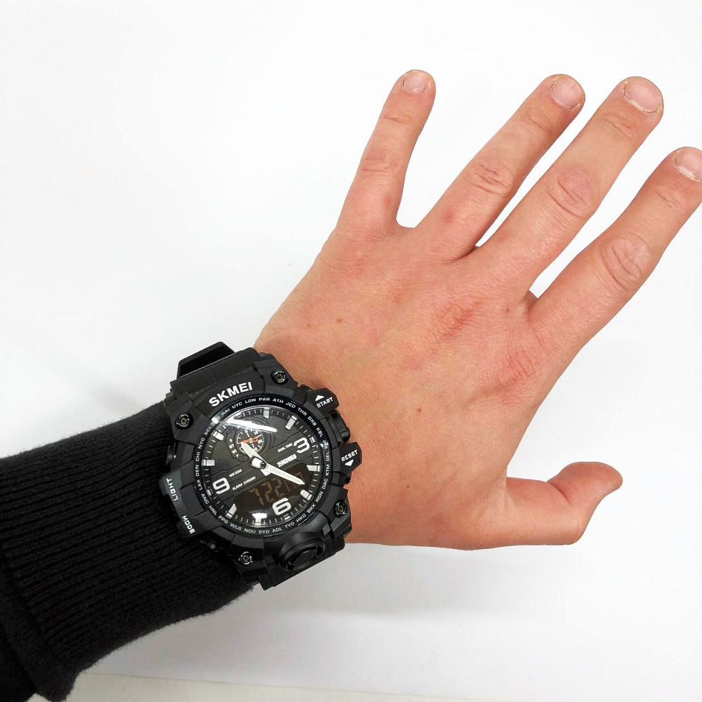 Наручные часы с электронным механизмом SKMEI 1586BK BLACK, Военные часы спецслужб SP-57 Львов - изображение 3