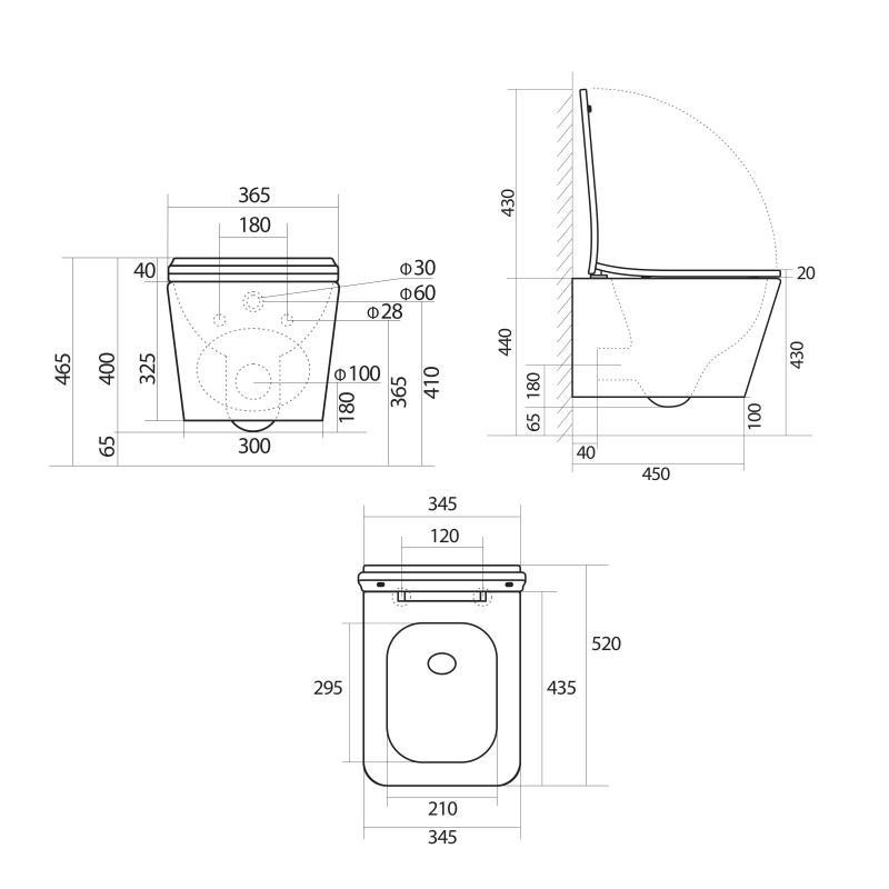 Унітаз підвісний Qtap Tern Ultra Quiet 520×345×325 мм Beige, із сидінням Slim Duroplast/Soft-close/Quick Release Київ - фото 2