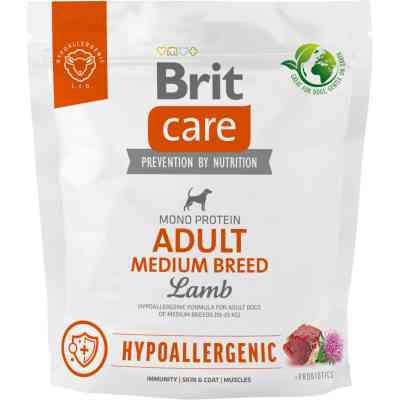 Сухий корм для собак Brit Care Dog Hypoallergenic Adult Medium Breed гіпоалергенний з ягням 1 кг (8595602559039) Вінниця