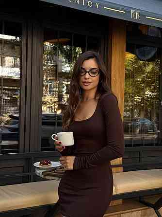 Женское привлекательное вечернее мини платье микродайвинг Шоколад, 42/44 Одесса