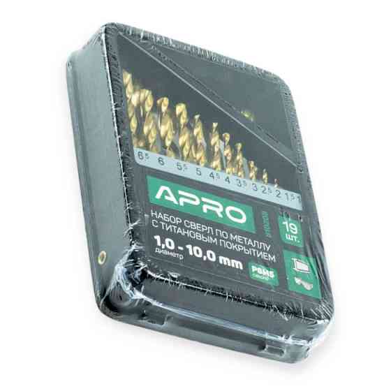 Набір свердл по металу Р6М5 титан 19шт (1,0-10,0 мм) метал. футляр Мукачево