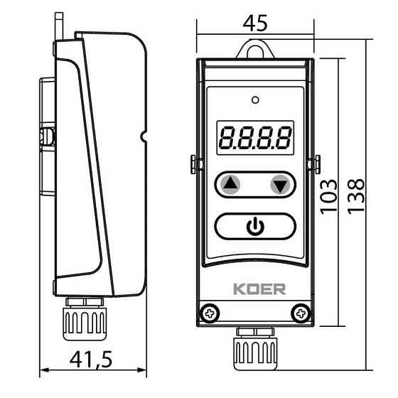 Термостат електричний накладний Koer KR.1354E    ( KP2778 ) 28798 Харків