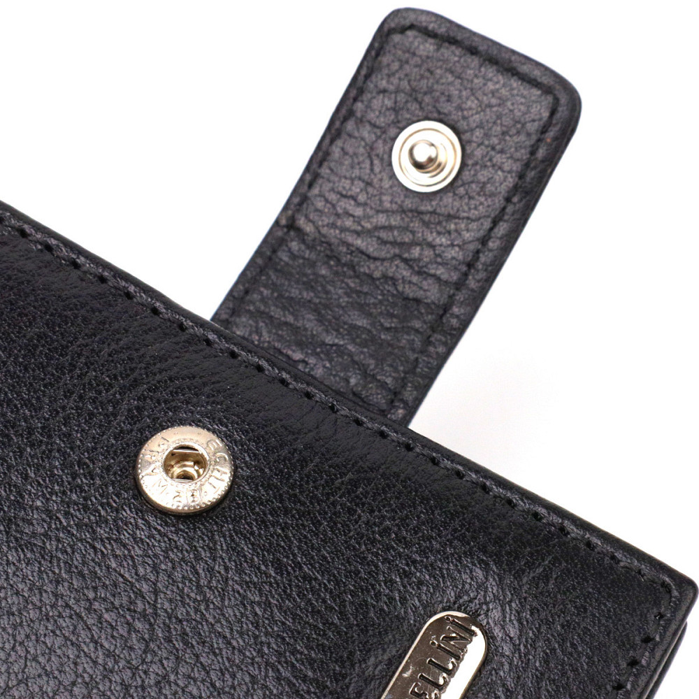 Практичный кошелек для мужчин горизонтального формата из натуральной гладкой кожи CANPELLINI 21772 Черный Киев - изображение 5