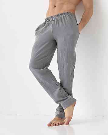 Мужская пижама муслиновая Серый S Харьков