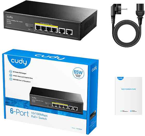 Комутатор Cudy FS1006P, 6 портовий 10/100M PoE+Switch 60W Вінниця