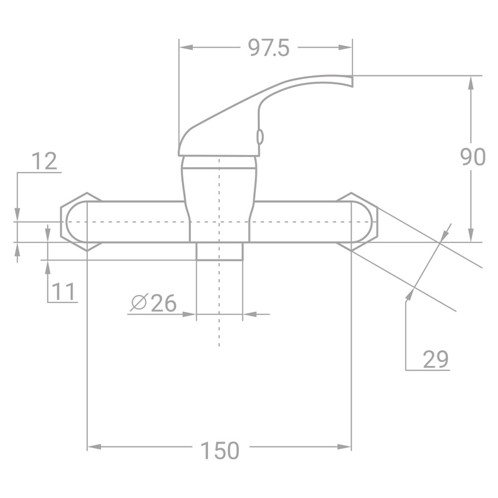 TAU Смеситель TN Ø35 для душа TAU TN-1D142C (9846300) Коломия - фото 3