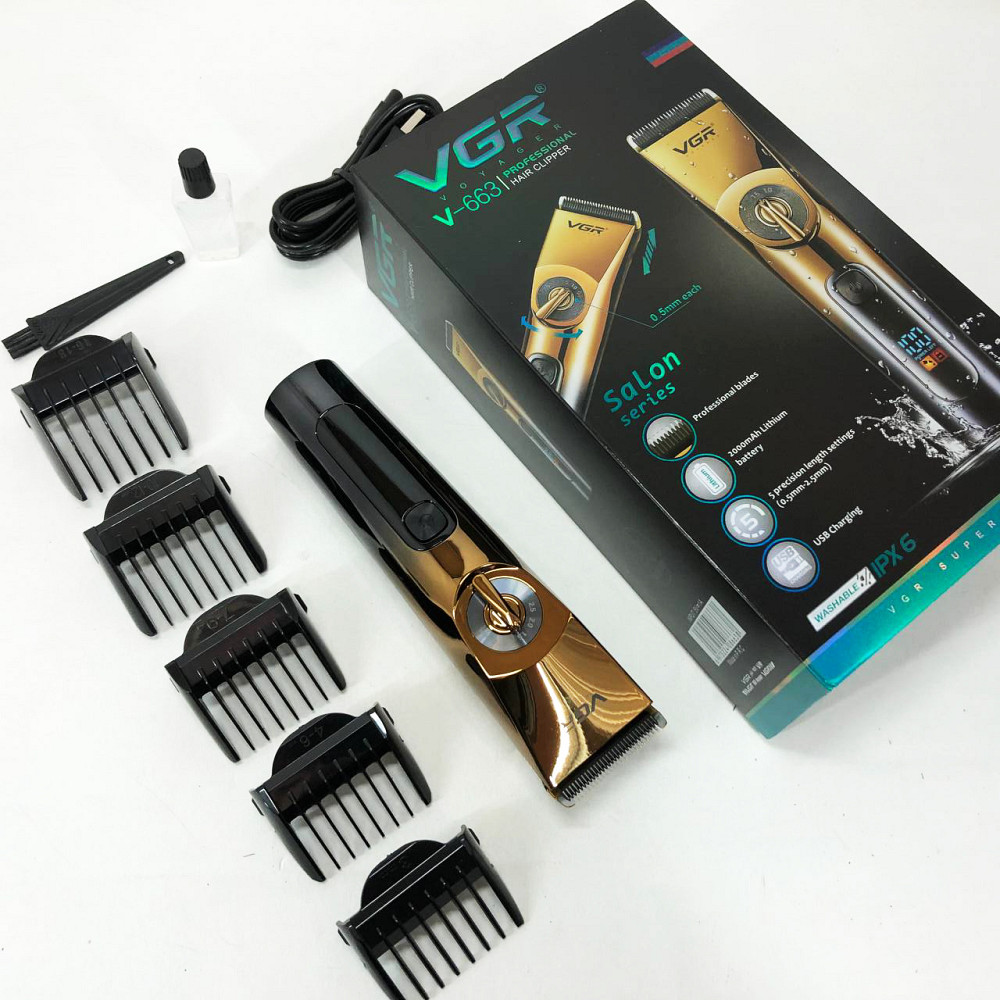 Модная машинка для стрижки волос VGR, Машинка для стрижки с мощным аккумулятором Триммер висков CZ-66 Львов - изображение 7