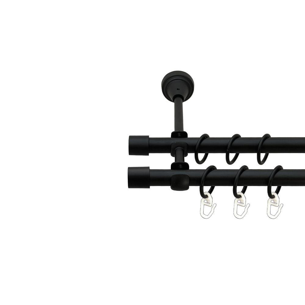 Карниз Orvit Заглушка металевий дворядний відкритий гладка труба кільце металеве Чорний Оксамит 16\16 мм 300 см (00-00021004) Львів - фото 1