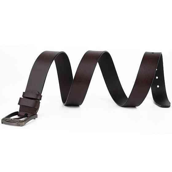 Ремень мужской с затемненной пряжкой механика Vintage 20313 Коричневый Киев