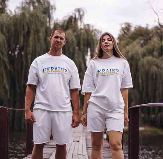 Парні патріотичні футболки UKRAINE Синій, L, XL Чернівці