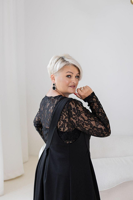 Жіночий стильний комплект: лонгслів і плаття батал трикотаж + гіпюр 52/54 Одеса - фото 8