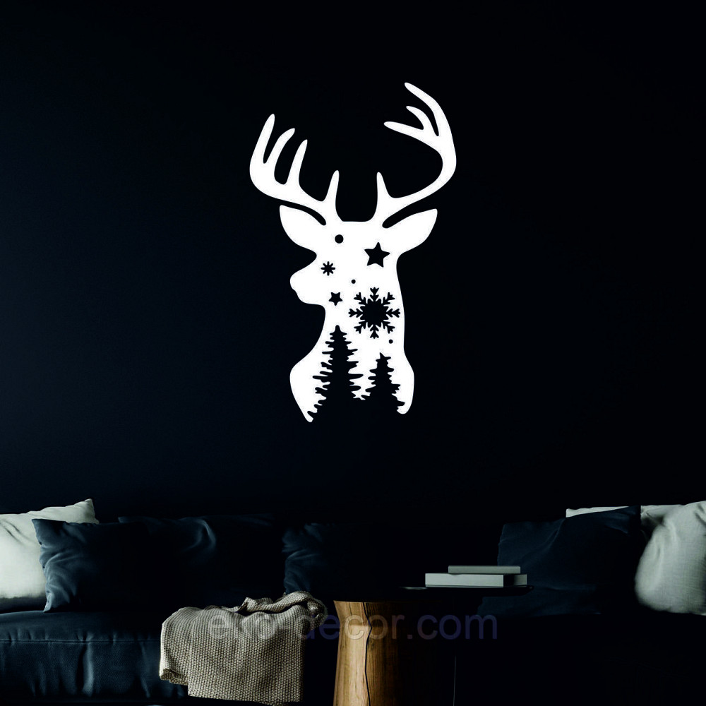 Декоративное настенное Панно «Олень», Декор на стену 110*66 см, Белый Киев - изображение 6