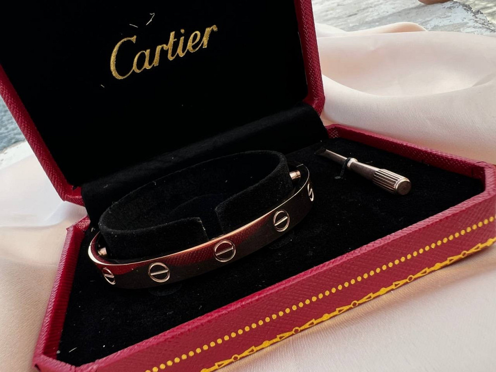 Браслет Cartier  із викруткою позолота / Красива подарункова упаковка - коробочка з оксамитом та пакет Одеса - фото 1