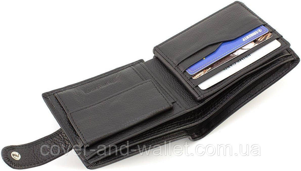 Классический мужской кошелек из натуральной кожи с блоком под карты ST Leather Киев - изображение 2
