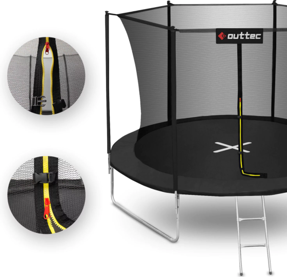 Батут OUTTEC Inside Net з внутрішньою сіткою 12 футів 374 см чорний Київ
