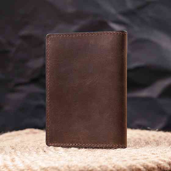 Надійна обкладинка з вінтажної шкіри на військовий квиток Тризуб ЗСУ GRANDE PELLE 16752 Коричнева Київ