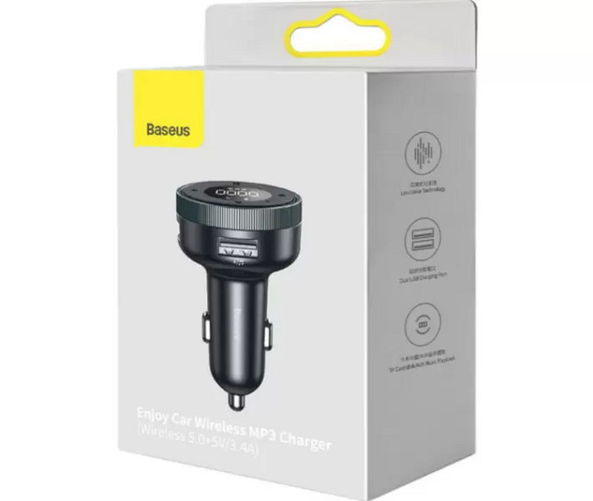 FM трансмітер модулятор Baseus Enjoy Car Wireless MP3 Charger CCLH-01 (Чорний) Николаев - изображение 10