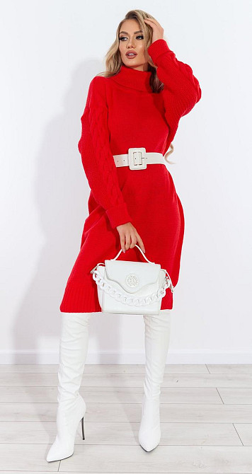 В'язаний об'ємний светр плаття з візерунком (42-48) Київ - фото 2