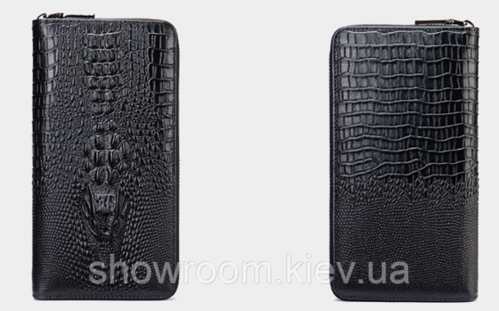 Мужской кожаный кошелек на молнии Leather Collection (9077) Киев