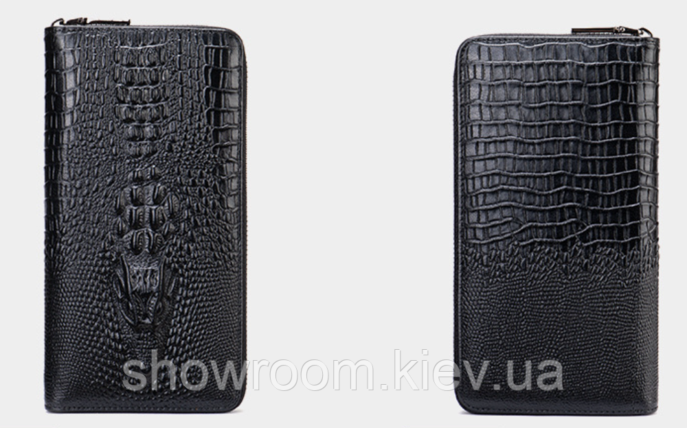 Чоловічий шкіряний гаманець на змійці Leather Collection (1232) Київ - фото 5