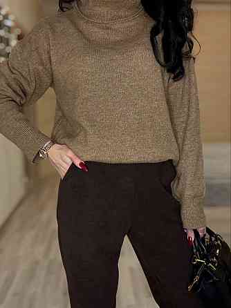 Женские утепленные брюки мом из вельвета на плотном флисе Шоколад, 46/48 Одесса