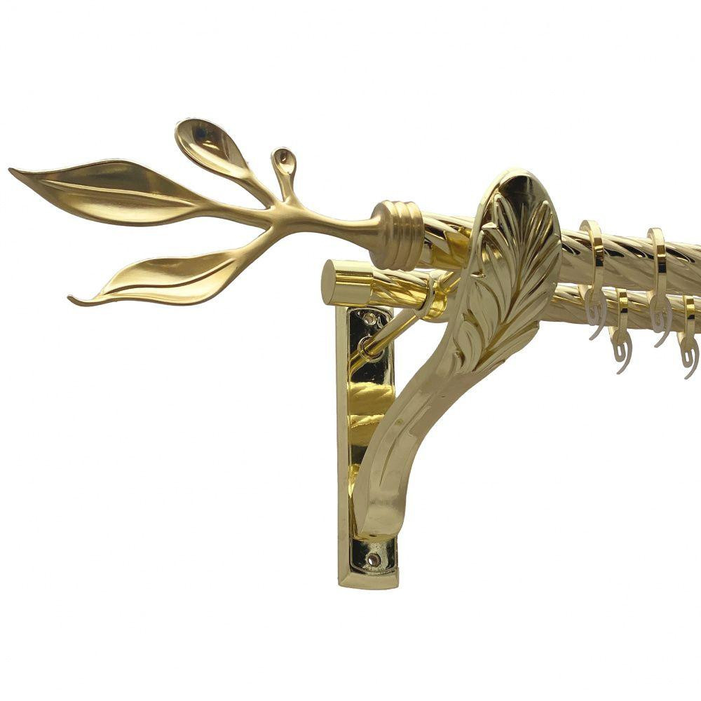 Карниз Orvit Баваро металевий дворядний ретро скручена труба кільце фасонне металеве  Золото 25\19 мм 160 см Львов - изображение 1