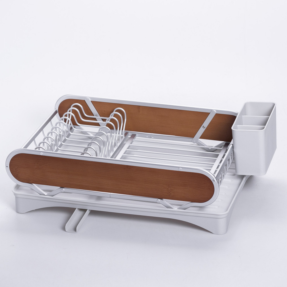 Алюмінієва сушилка для посуду з пластиковим піддоном 47x29 см Київ - фото 2