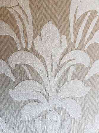 Текстильні шпалери на флізеліновій основі Cador Rasch Textil 086651 оливковий основа зигзаги вензелі бежевий Київ