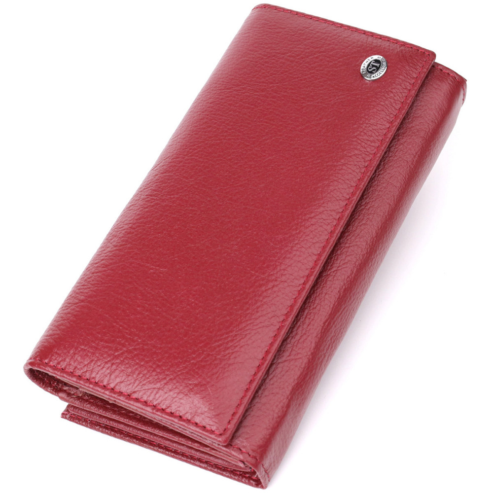 Модный женский кошелек на магнитах из натуральной кожи Бордовый (ST Leather) Киев - изображение 5