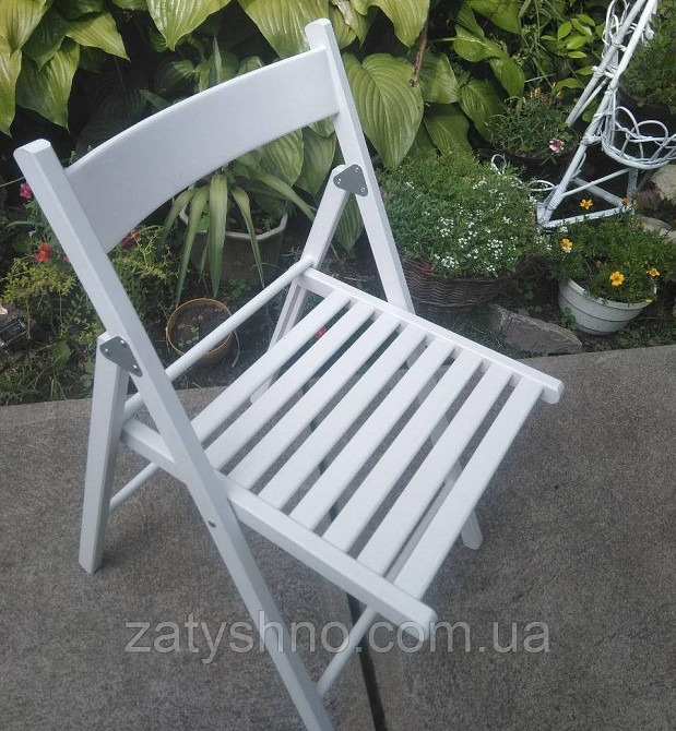 Стілець буковий складний білий Київ - фото 2