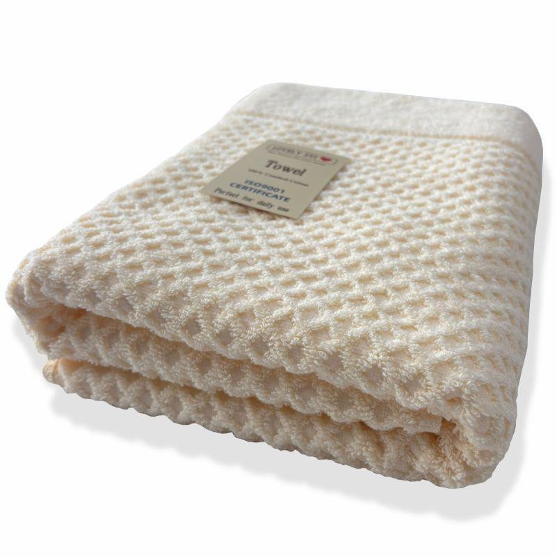 Полотенце банное Lovely Svi хлопок жаккардовое в подарочном пакете - 70 х 140  см Diamond Grid  Кремовый Киев - изображение 1