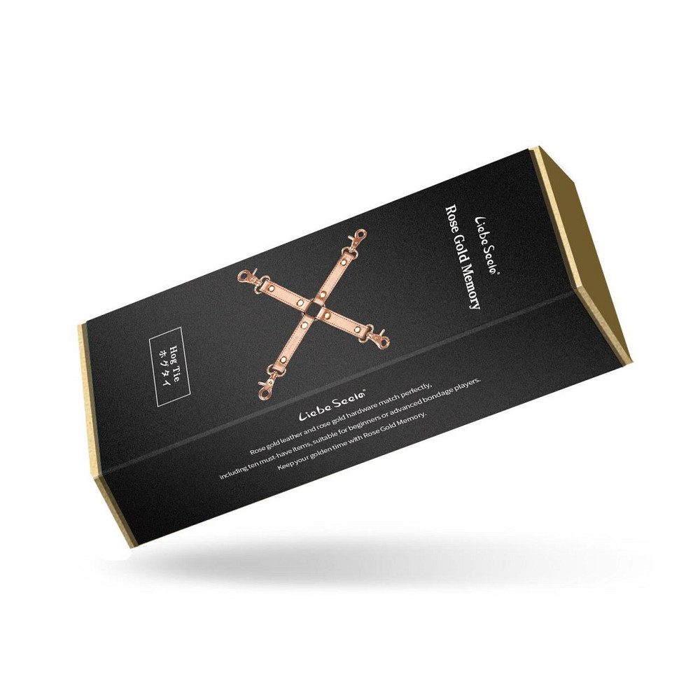 Хрестовина для фіксації Liebe Seele Rose Gold Memory Hog Tie, натуральна шкіра, рожеве золото Sex Aura Київ - фото 7