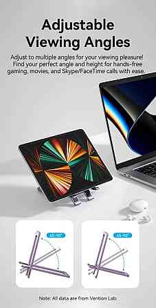 Тримач для телефону  Vention Portable Cell Phone Stand Holder for Desk Aluminum Alloy Type Gray (KCZH0) Киев