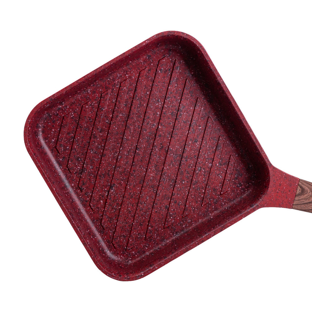 Квадратна сковорода-гриль 24 см з антипригарним покриттям Київ - фото 2